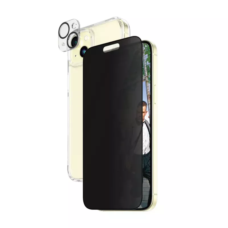 PanzerGlass Privacy 3-w-1 zestaw iPhone 15 Plus szkło hartowane