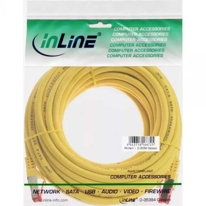 InLine Patch kabel S/FTP PiMF Cat.6 250MHz PVC miedź żółty 40m