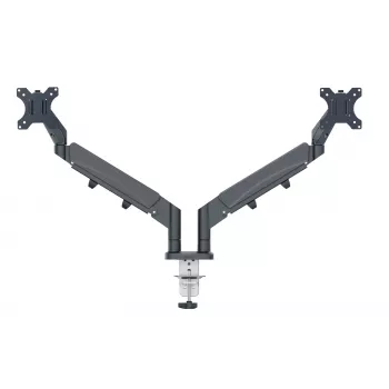 Leitz Ergo Dwustopniowy Uchwyt do Monitora Oszczędzający Miejsce, 9 kg, 43.2 cm (17 cali), 81.3 cm (32 cale), 75 x 100 mm, Regulacja wysokości, Szary