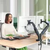Leitz Ergo Dwustopniowy Uchwyt do Monitora Oszczędzający Miejsce, 9 kg, 43.2 cm (17 cali), 81.3 cm (32 cale), 75 x 100 mm, Regulacja wysokości, Szary