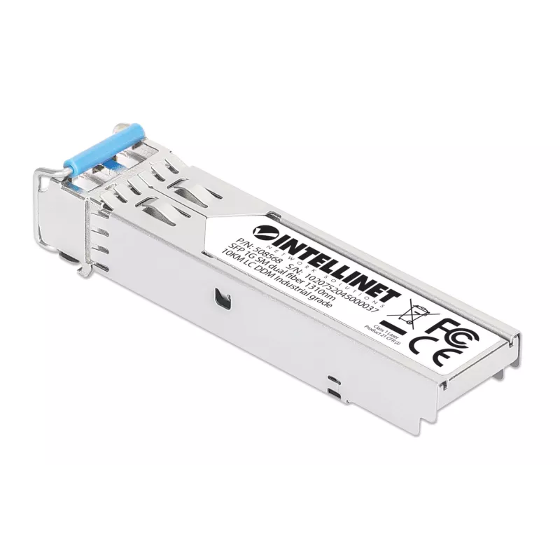 Intellinet Industrialny Gigabitowy Moduł transceivera Światłowodowego SFP 1000Base-LX Single-Mode 10 km Srebrny