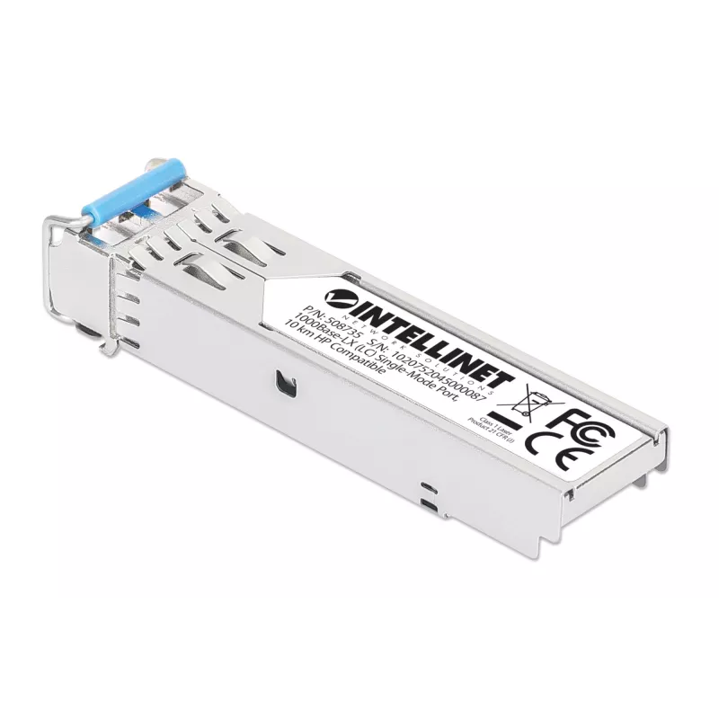 Intellinet Gigabit Fiber SFP Optical transceiver Module 1000Base-LX (LC) port jednomodowy, 10 km, kompatybilny z HPE, srebrny