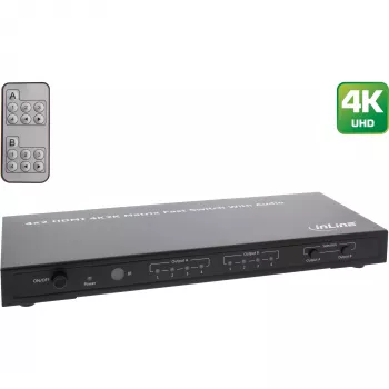 InLine HDMI Matrix Switch, 4K2K, 4 wejścia na 2 wyjścia