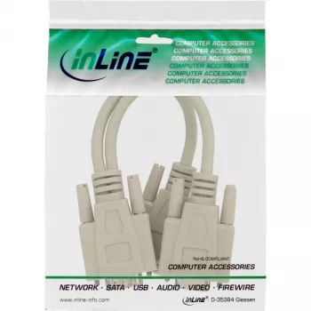 Kabel VGA Y InLine HD15 męski / 2x HD15 żeński 0,2 m
