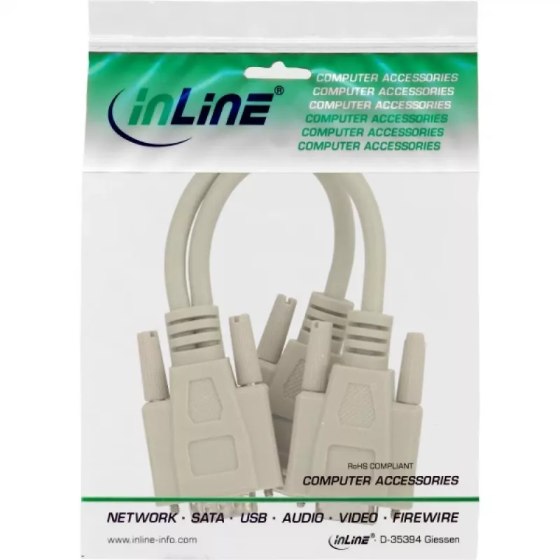Kabel VGA Y InLine HD15 męski / 2x HD15 żeński 0,2 m