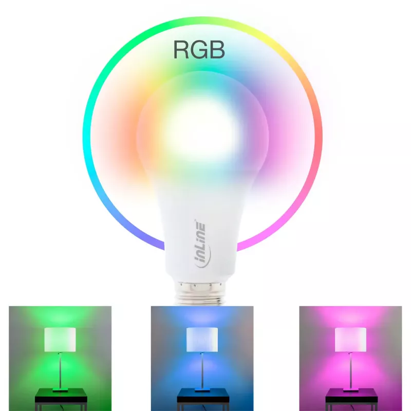 InLine SmartHome Żarówka LED RGB E27, 900LM