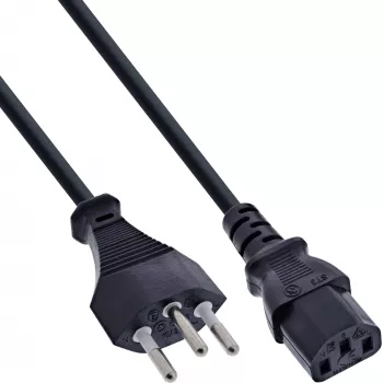 InLine 40 szt. opakowanie zbiorcze kabel zasilający Szwajcaria Typ J / 3-bolcowy IEC C13 męski