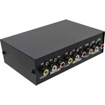 InLine Przełącznik AV manualny 2-portowy 3x RCA WE/WY Composite Czarny