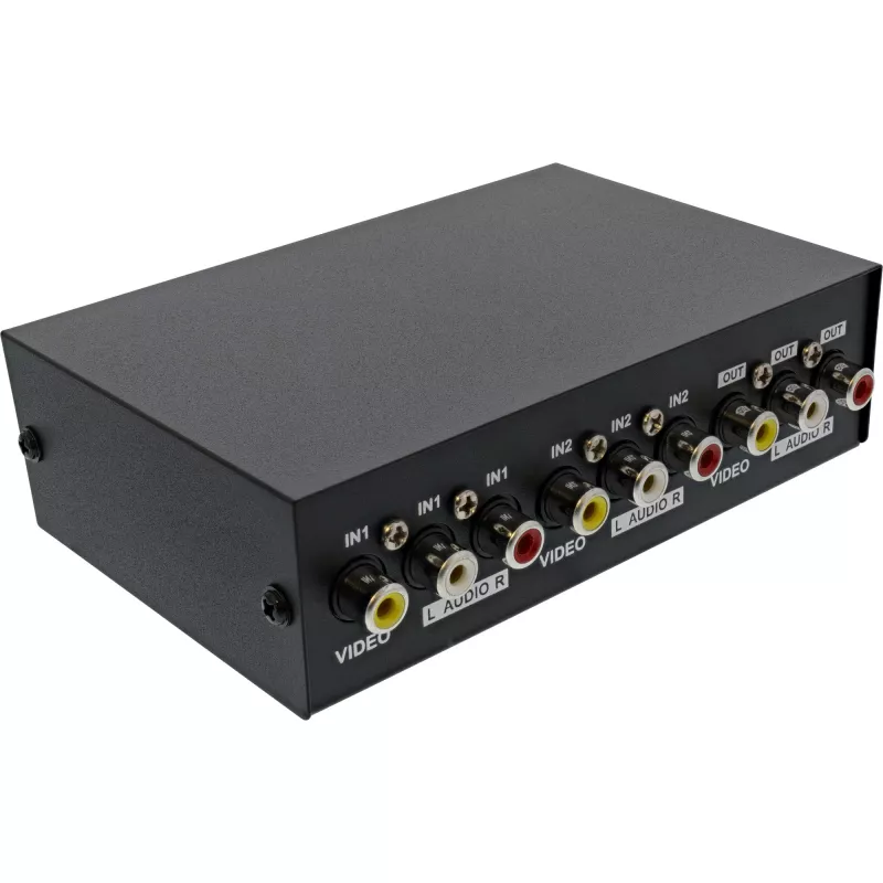 InLine Przełącznik AV manualny 2-portowy 3x RCA WE/WY Composite Czarny