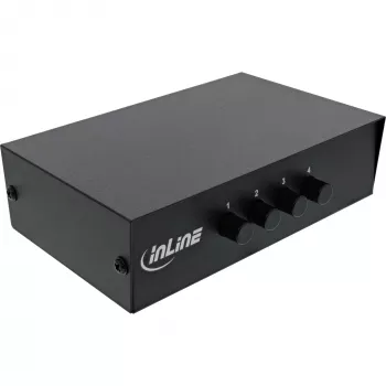 InLine przełącznik AV manualny 4-portowy 3x RCA IN/OUT Composite Czarny