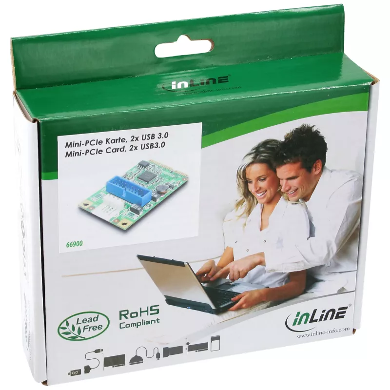 Karta Mini-PCIe InLine z 2 portami USB 3.0