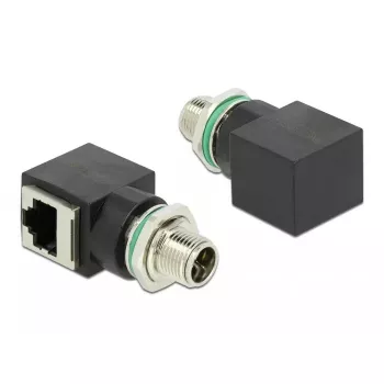 Adapter sieciowy DeLOCK M12 8-pin X-kodowany męski na gniazdo RJ45