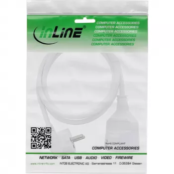 InLine Kabel przedłużający zasilający Typ F kątowy, biały, 10m