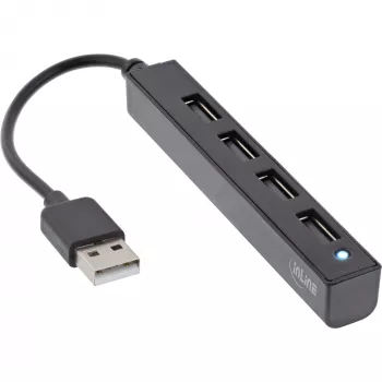 InLine USB 2.0 4-Port Hub, USB-A męski na 4x USB-A żeński, kabel 15cm