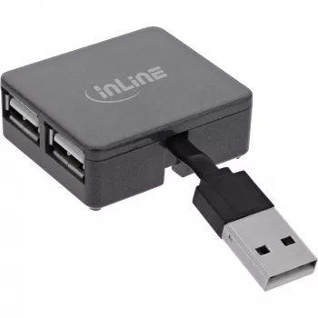 InLine USB 2.0 4-Port Hub, USB-A męski do 4x USB-A żeński, kabel 4cm
