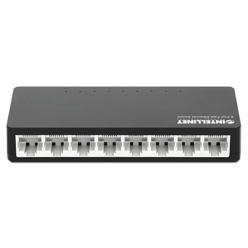 Intellinet 8-portowy przełącznik Fast Ethernet rozmiar biurkowy, z tworzywa sztucznego, IEEE 802.3az (Energy Efficient Ethernet), czarny