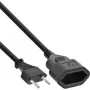 Przedłużacz InLine Euro Type C Plug Power męski / żeński, czarny, 5m