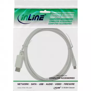 Kabel InLine Mini DisplayPort na DisplayPort biały 1m