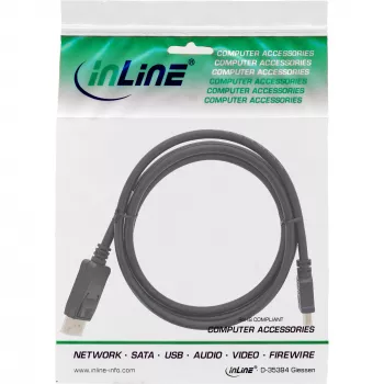 Kabel konwertera InLine DisplayPort na HDMI, czarny, 5 m