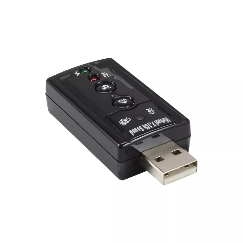 Zewnętrzna karta dźwiękowa USB InLine 33051C z wirtualnym dźwiękiem przestrzennym 7.1