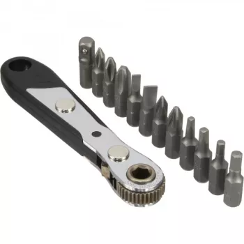 InLine Pocket Tool Set z mini grzechotką + zestaw bitów 12 szt.