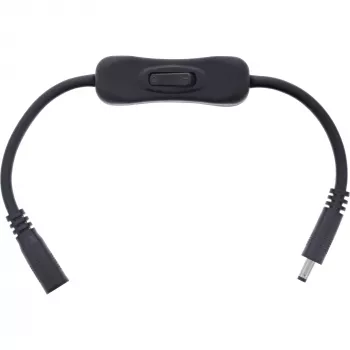 Kabel DC InLine z przełącznikiem, DC męski/żeński 4.0x1.7mm, AWG 18, czarny, 0,20m