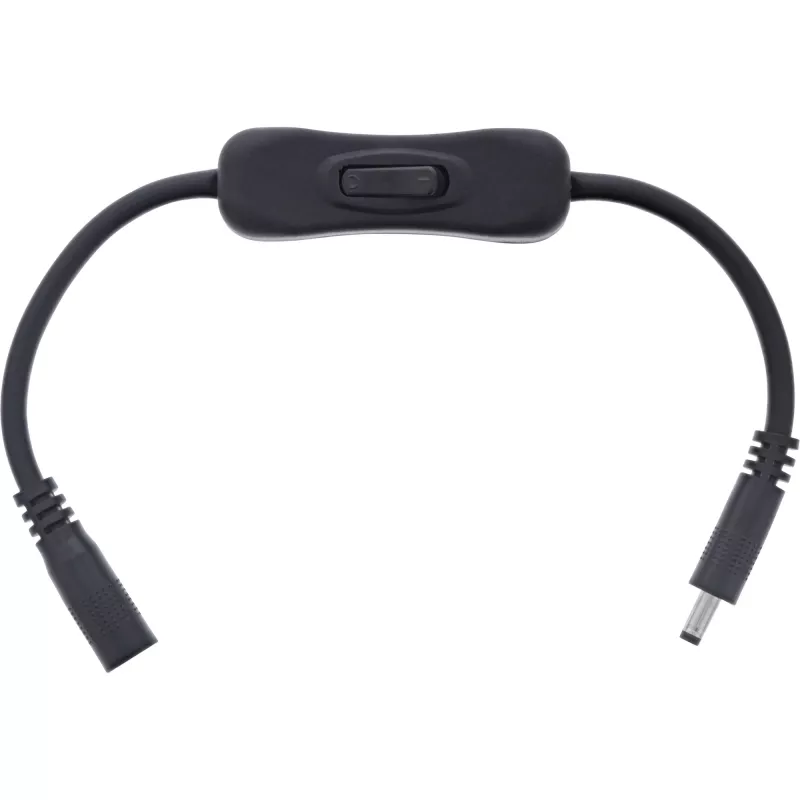Kabel DC InLine z przełącznikiem, DC męski/żeński 4.0x1.7mm, AWG 18, czarny, 0,20m
