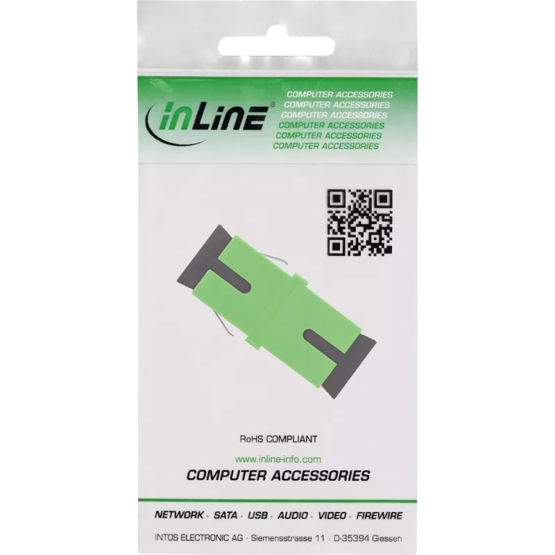 Adapter światłowodowy InLine 89992G simplex SC/SC SM zielony