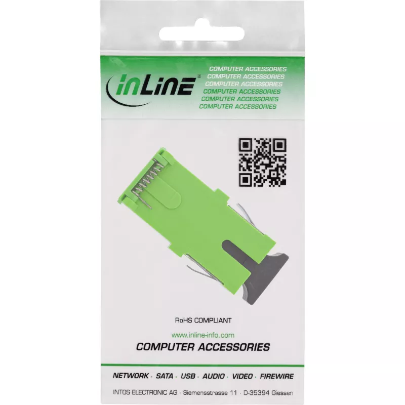 Adapter światłowodowy InLine 89992F SC/SC Single-mode zielony