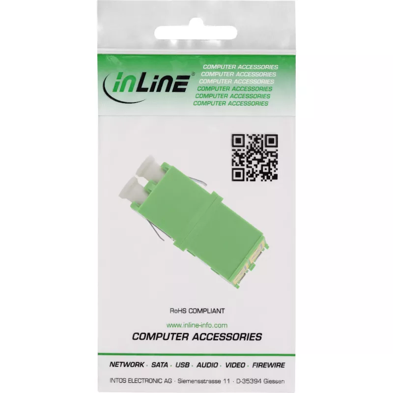 Światłowodowy adapter InLine 89989O LC/LC SM żeński/żeński zielony