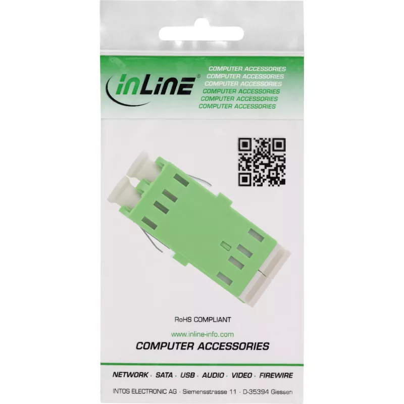 Adapter światłowodowy InLine 89989P LC/LC SM zielony