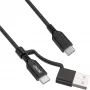 Kabel InLine 2-w-1 USB-C + adapter USB-A, USB 2.0, 100W, TPE, czarny, 2m