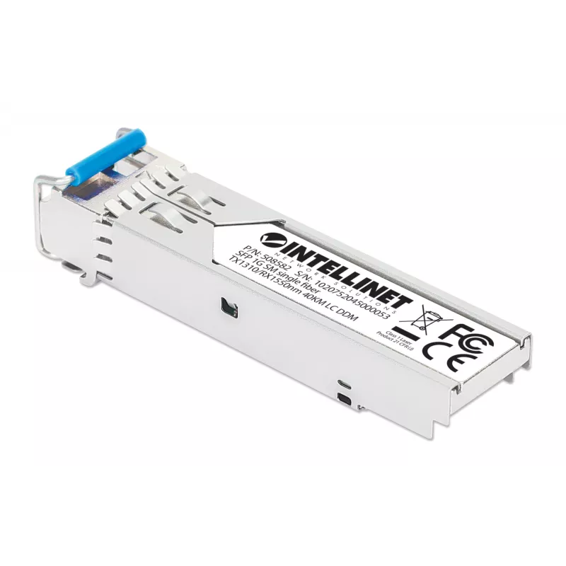 Intellinet Gigabit Fiber WDM Bi-Directional SFP Optical transceiver Module 1000Base-BX-U LC 40 km