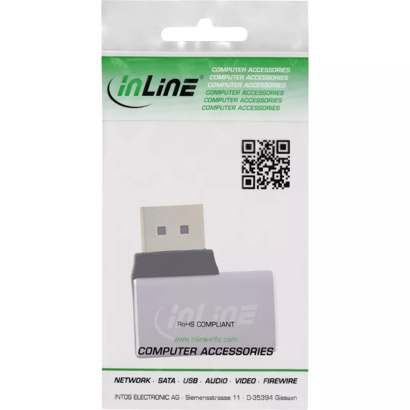 InLine 17291D adapter zmiany płci kabla DisplayPort Szary, Czarny