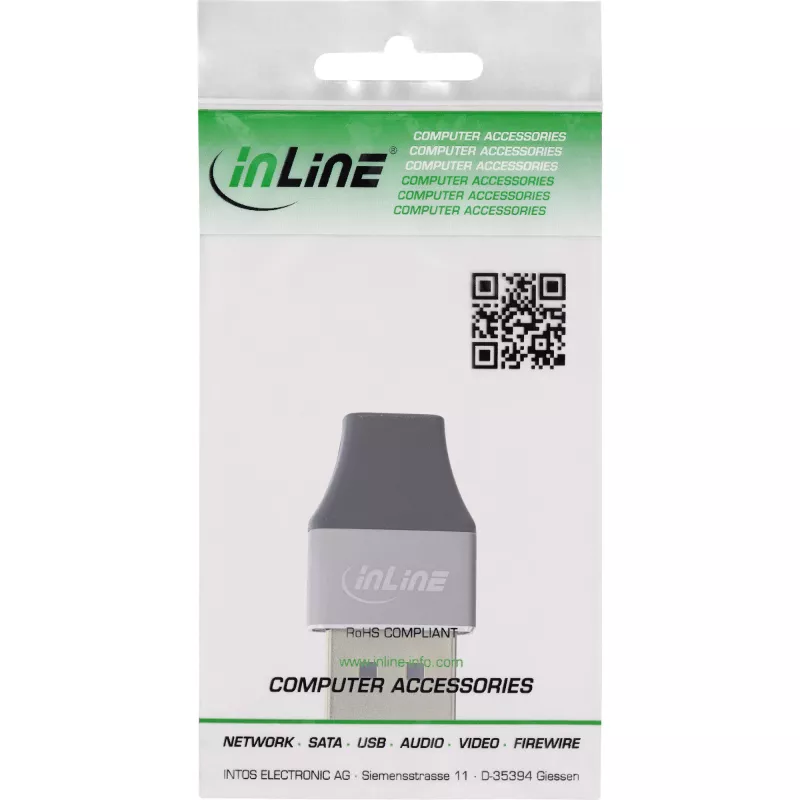 InLine 17291B przejściówka DisplayPort Mini DisplayPort Czarny, Szary
