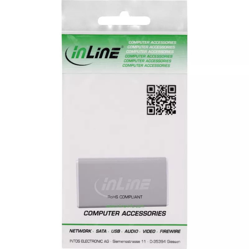Adapter DisplayPort InLine 17291A szary, pozłacane styki
