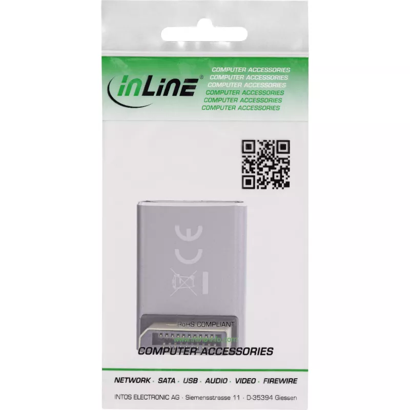 InLine 17291F przejściówka zmieniająca płeć złącza DisplayPort na Mini DisplayPort Szary, Czarny