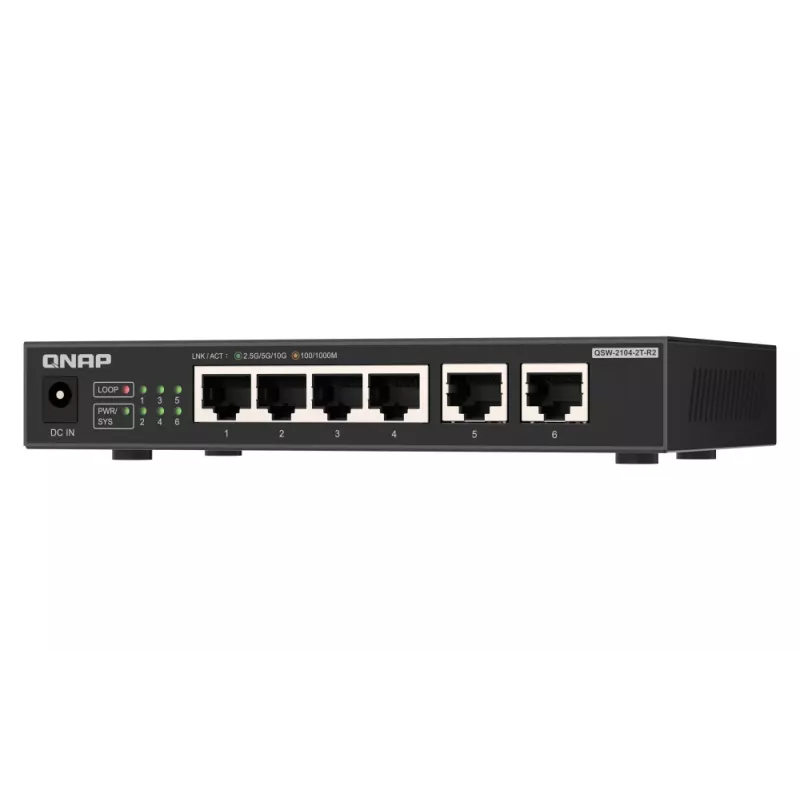 QNAP QSW-2104-2T-R2 przełącznik sieciowy niezarządzalny 10G Ethernet (100/1000/10000) Pulpit Czarny