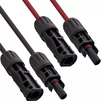 Zestaw przedłużacza kabla solarnego InLine 95655, 6 mm², czarny/czerwony, 0,5 m