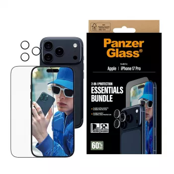 PanzerGlass 2-in-1 Essentials Bundle iPhone 17 Pro odporny na zarysowania i wstrząsy
