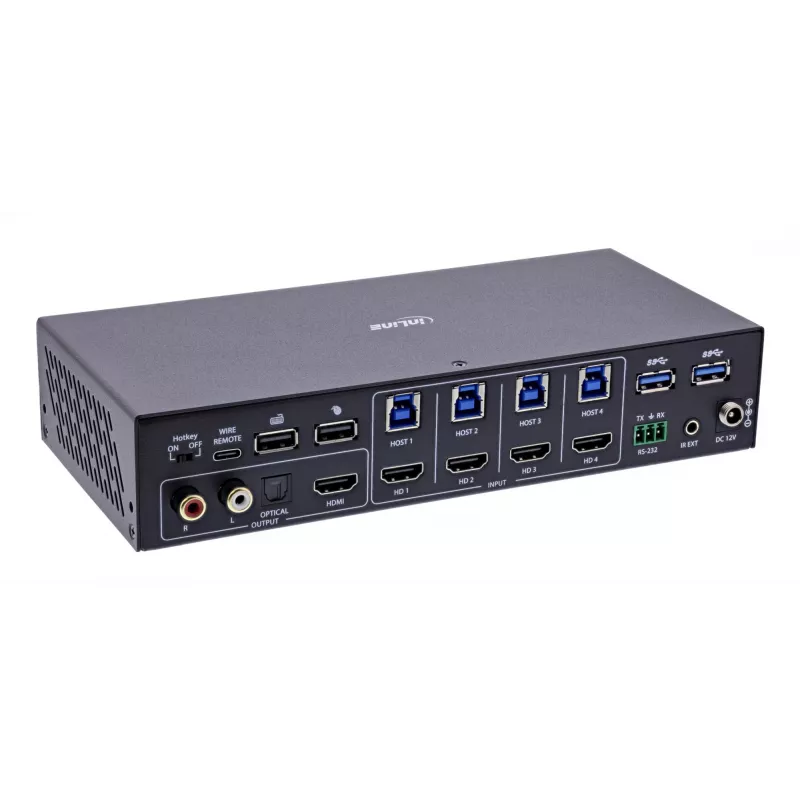 InLine 57885I Przełącznik KVM do montażu w szafie Czarny