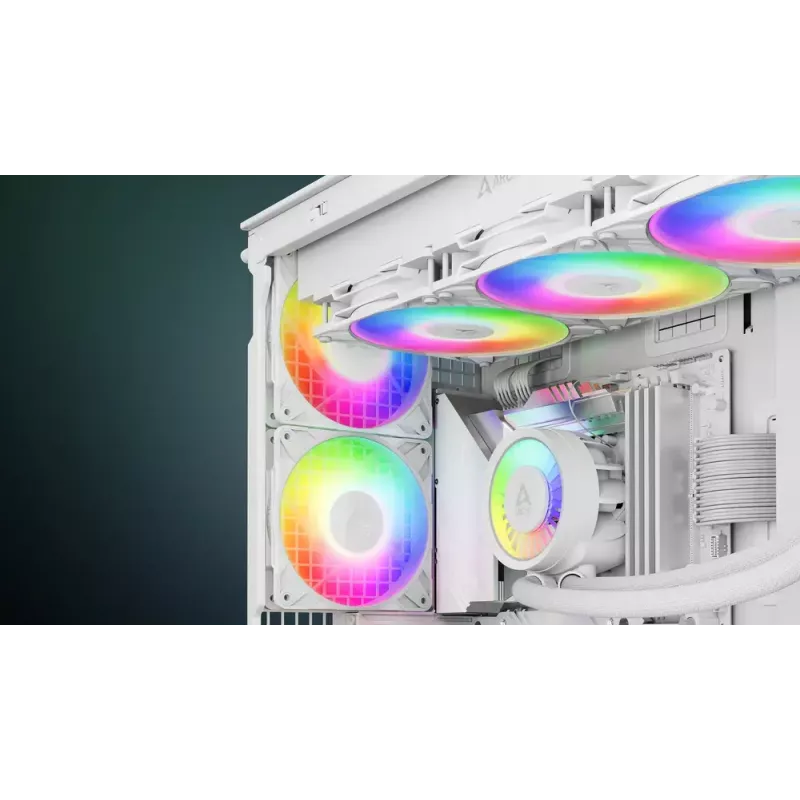 ARCTIC Freezer P14 Pro A-RGB (Biały) - Zestaw 3 sztuk 140 mm A-RGB PWM z rozdzielaczem kabli