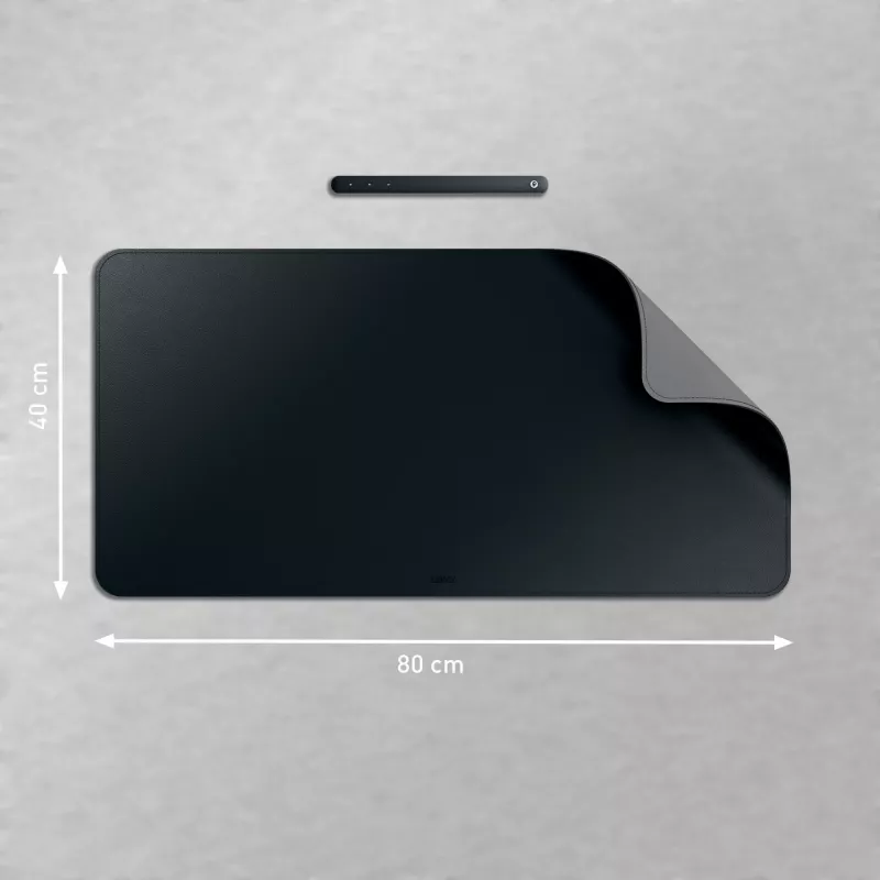 Leitz Large Desk Mat. Kolor produktu: Czarny, Materiał: Polichlorek winylu (PVC). Szerokość: 400 mm, Głębokość: 800 mm, Wysokość: 2 mm