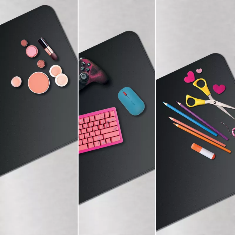 Leitz Large Desk Mat. Kolor produktu: Czarny, Materiał: Polichlorek winylu (PVC). Szerokość: 400 mm, Głębokość: 800 mm, Wysokość: 2 mm