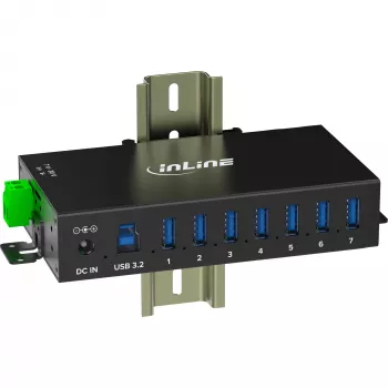 InLine 35396B koncentrator interfejsów USB 3.2 Gen 1 (3.1 Gen 1) Type-B 5000 Mbit/s Czarny
