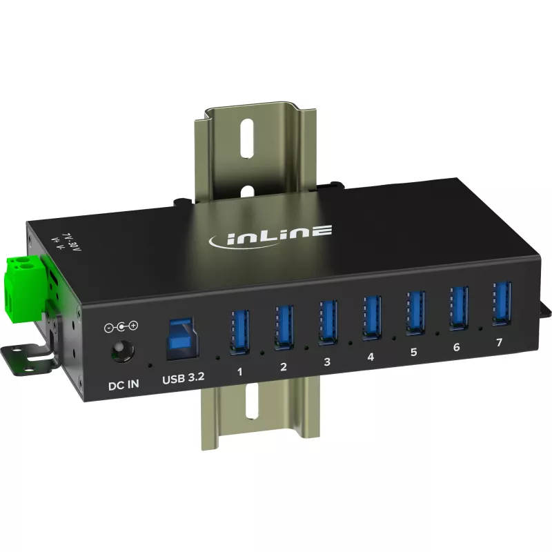 InLine 35396B koncentrator interfejsów USB 3.2 Gen 1 (3.1 Gen 1) Type-B 5000 Mbit/s Czarny