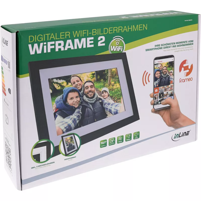 InLine WiFi ramka cyfrowa WiFRAME 2, 10,1 cala 1920x1200 16:10 IPS Touch, aplikacja Frameo