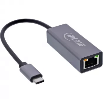 InLine 33380Q Adapter RJ-45 USB typu C męski 1 Gbit/s szary