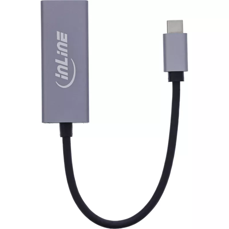 InLine 33380Q Adapter RJ-45 USB typu C męski 1 Gbit/s szary