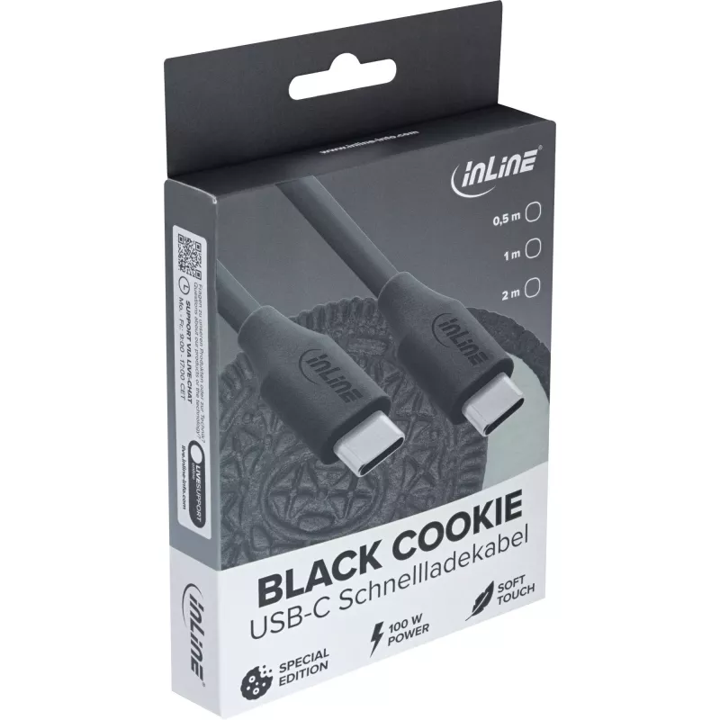 Kabel USB InLine 35895 0,5 m USB C Czarny USB 2.0 0,48 Gbit/s